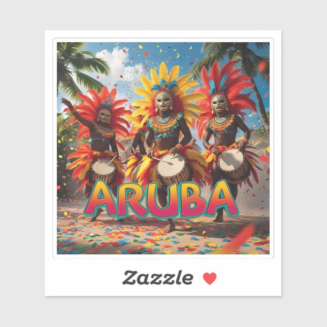 Sticker Aruba C'est l'heure de célébrer  (Feuille)