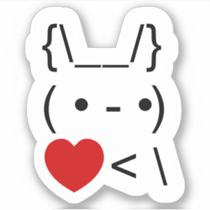 Sticker ASCII Texte Art Lapin Lapin Reprendre le coeur
