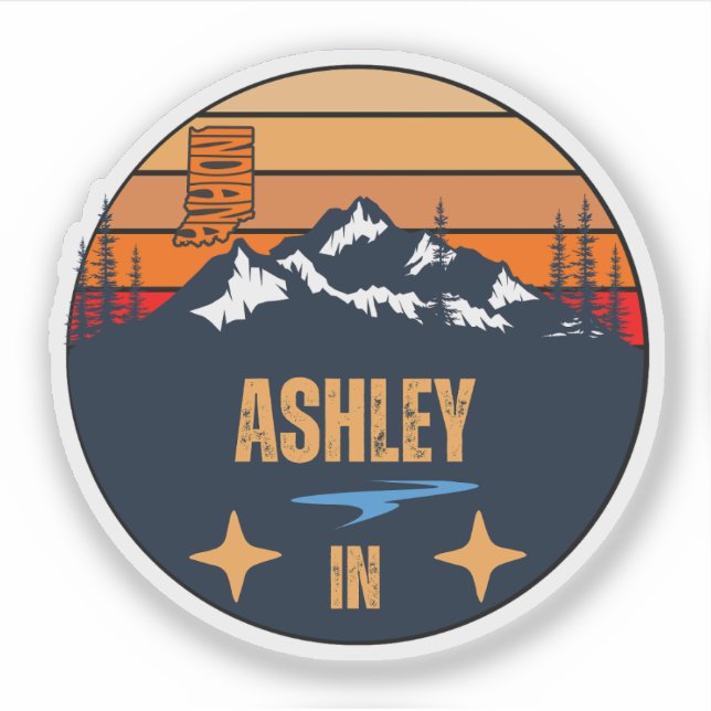 Sticker Ashley, Indiana (Devant)