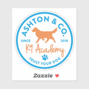 Sticker Ashton & Co. K9 Academy 2c Logo Light