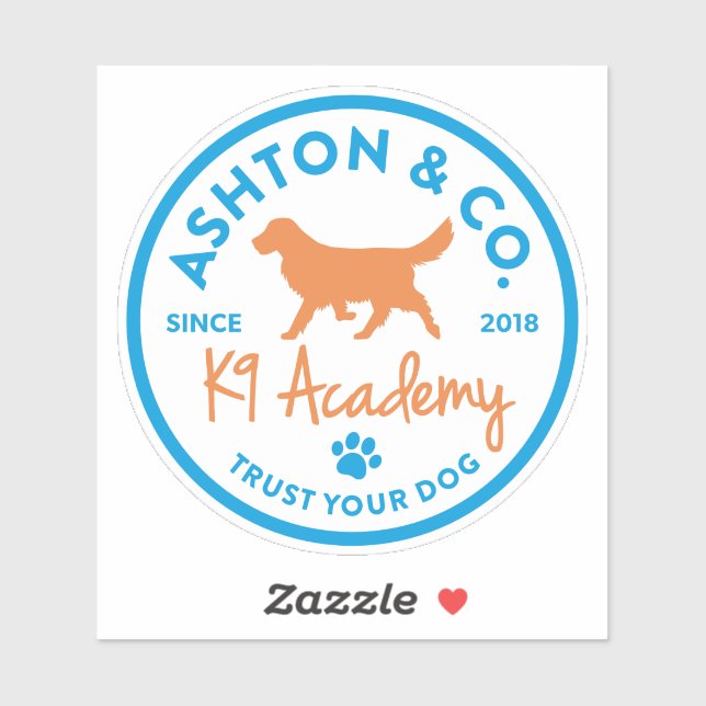 Sticker Ashton & Co. K9 Academy 2c Logo Light (Feuille)