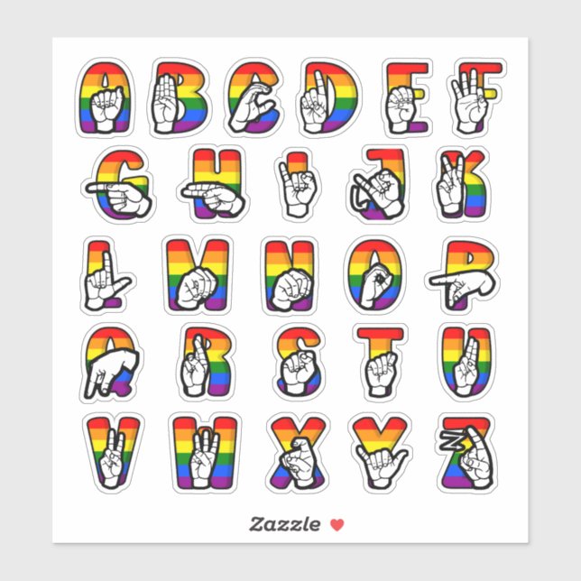 Sticker ASL Pride Alphabet (Feuille)