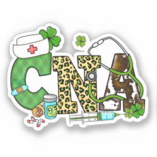 Sticker Assistant en soins infirmiers certifié St. Patrick