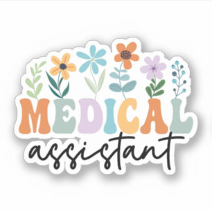 Sticker Assistant Médicale fleur sauvage CMA, Assistant Me