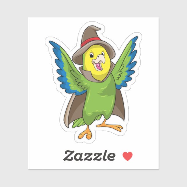 Sticker Assistant Parrot en tant qu'assistant avec Casquet (Feuille)