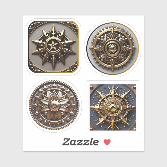 Sticker Assortiment à vapeur no 1 Steampunk (Feuille)