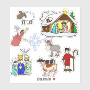 Sticker Assortiment d'autocollants religieux de Noël