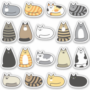 Sticker Assortiment de chats Super Cute Kawaii