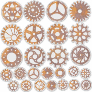 Sticker Assortiment d'engrenage Rusty Steampunk