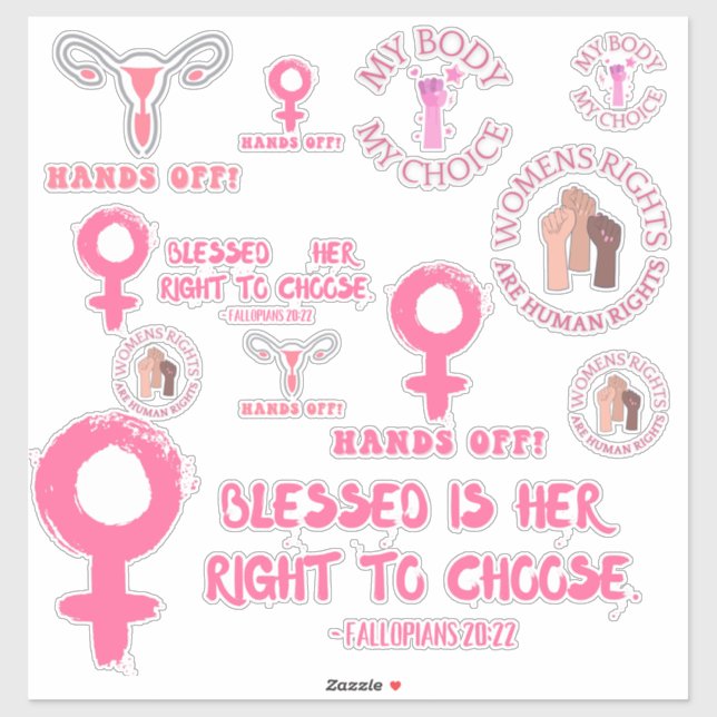 Sticker Assortiment des droits des femmes pour le choix (Feuille)