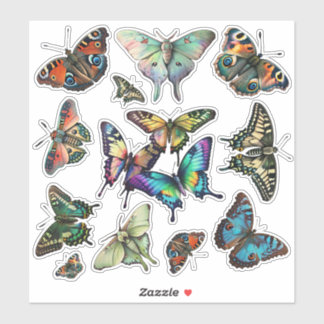 Sticker Assortiment papillon, monarques, Swallowtails, etc