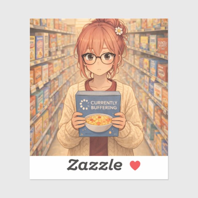 Sticker Aster™ Currently Buffering Custom-Cut Vinyl Sticke (Feuille)