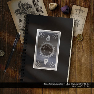 Sticker Astrologie Zodiaque foncée : Libra Black & Silver