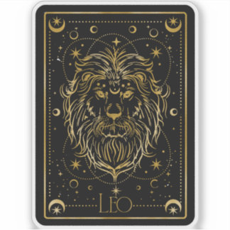 Sticker astrologique Zodiac Leo noir & or