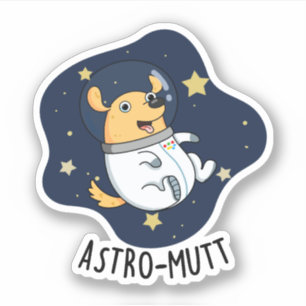 Sticker Astromutt Funny Chien Astronaut Pun