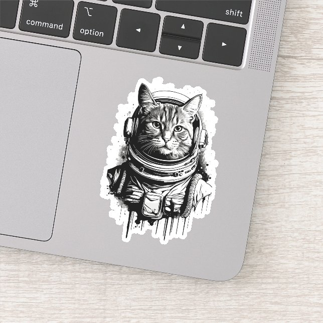Sticker Astronaut Cat Ink Art (Détail)