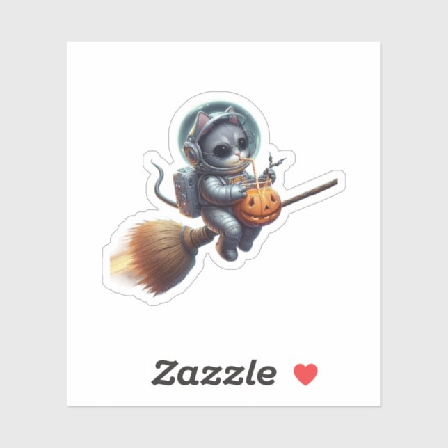 Sticker Astronaut de chat cosmique : Aventure magique et s (Feuille)