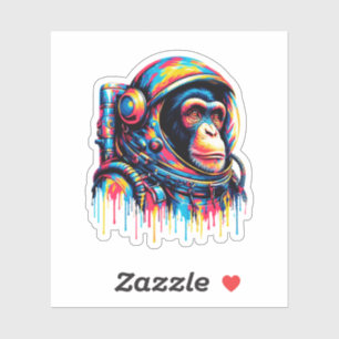 Sticker Astronaute du chimpanzé de peinture