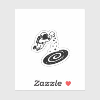 Sticker "Astronaute minimaliste versant des étoiles dans l