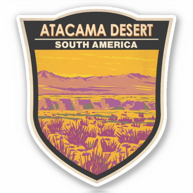 Sticker Atacama Desert Sunset Amérique du Sud Voyage Vinta (Devant)