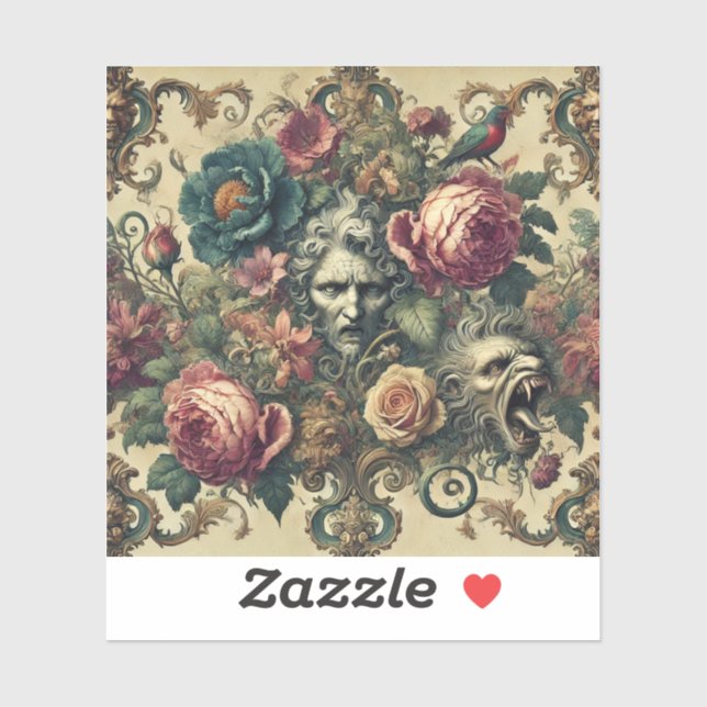 Sticker Atelier Arcane - Oreiller Gothique Baroque (Feuille)
