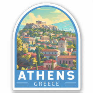 Sticker Athens Grèce Travel Art Vintage