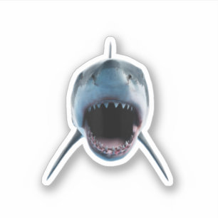 Sticker attaque réaliste de grand requin blanc pour les am