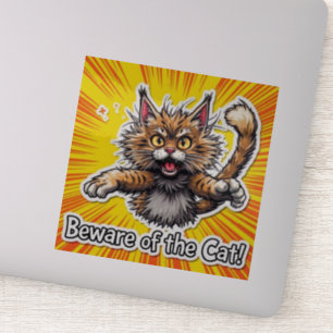 Sticker Attention au chat