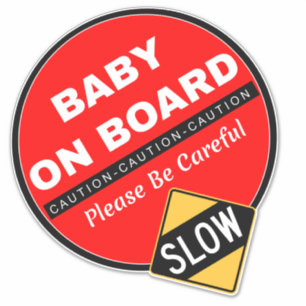 Sticker Attention Pour Voiture Bébé À Bord (Attention)