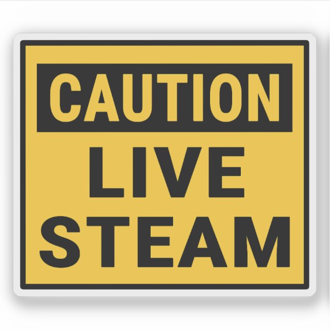 Sticker Attention vapeur vive (Devant)