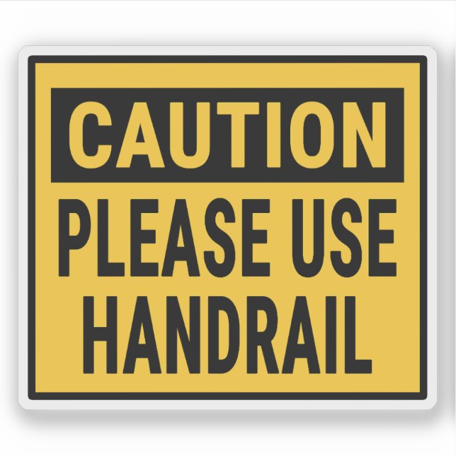 Sticker Attention Veuillez utiliser Handrail (Devant)