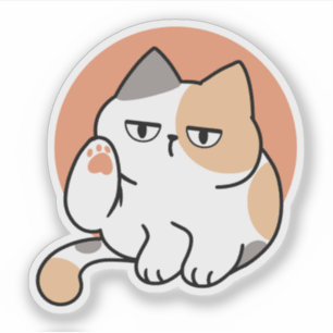 Sticker Attitude de Chat Paresseux – Trop Ennuyé pour S'en