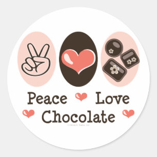 Sticker au chocolat Peace Love