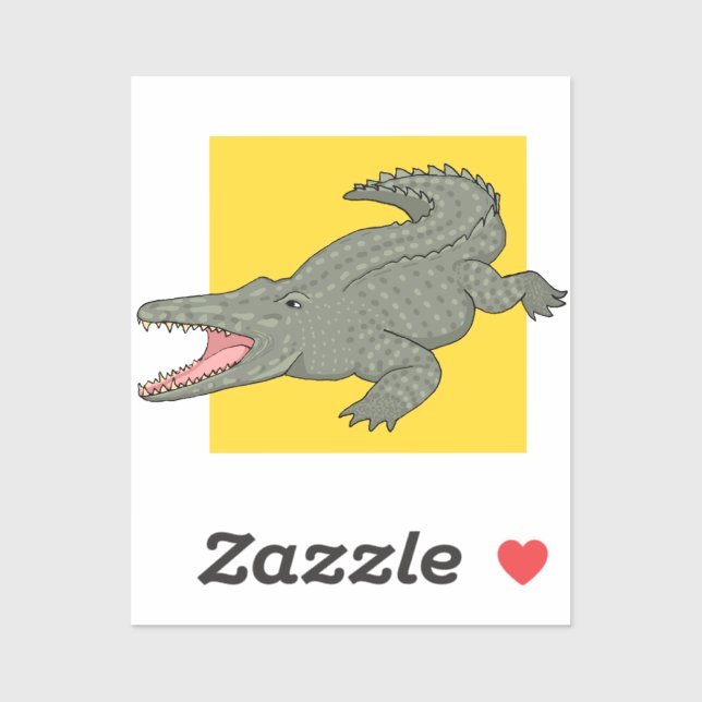 Sticker au crocodile mignon (Feuille)