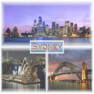 Sticker AU Sydney par nuit - Opéra - Pont de la Voie