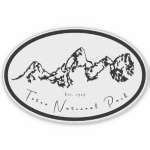 Sticker au vinyle minimal du parc national de Teto