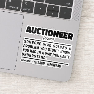 Sticker Auctioneer Noun Définition Marketer Drôle Sayings