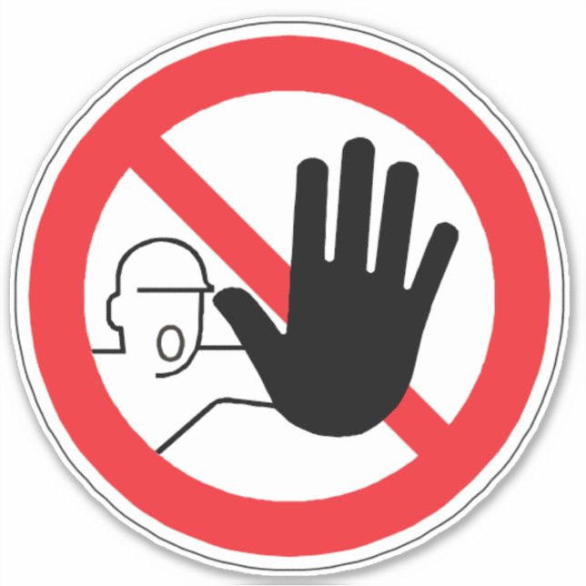 Sticker Aucun Accès Pour Les Personnes Non Autorisées Étiq (Devant)