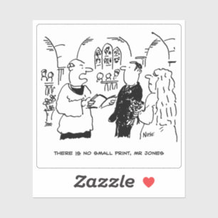 Sticker Aucun Petit Mariage D'Impression Vows Cartoon.
