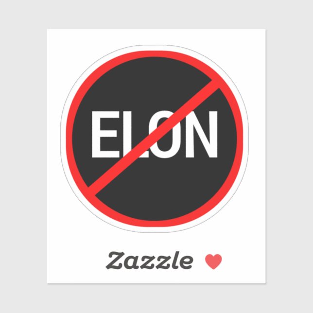 Sticker Aucun signe d'avertissement Elon, Soirée du coeur, (Feuille)