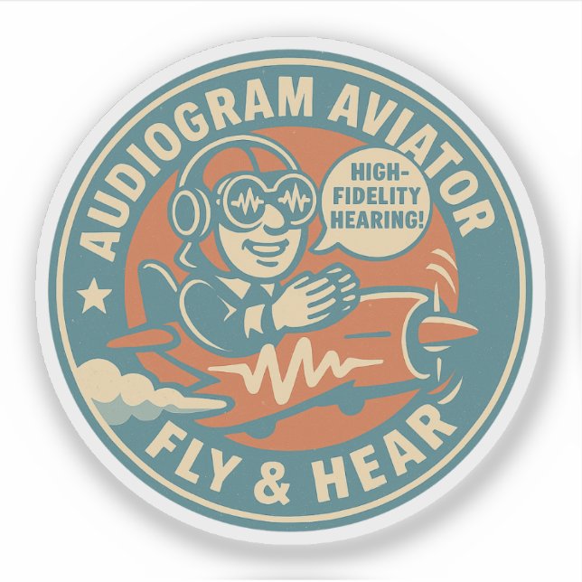 Sticker Audiogram Aviateur Voler & Entendre (Devant)