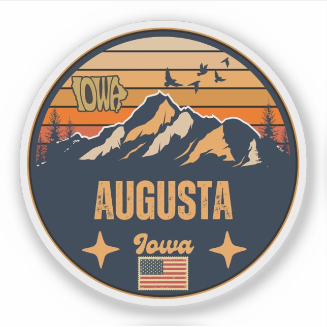 Sticker Augusta, Iowa, États-Unis (Devant)
