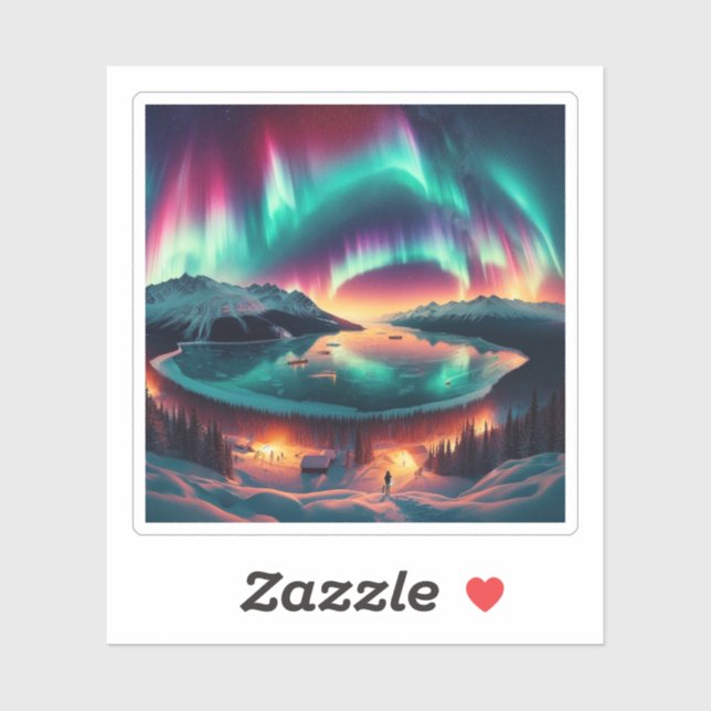 Sticker Aureola Borealis en Alaska (Feuille)