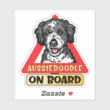 Aussiedoodle à bord Doodle Chien Red Traffic Sign
