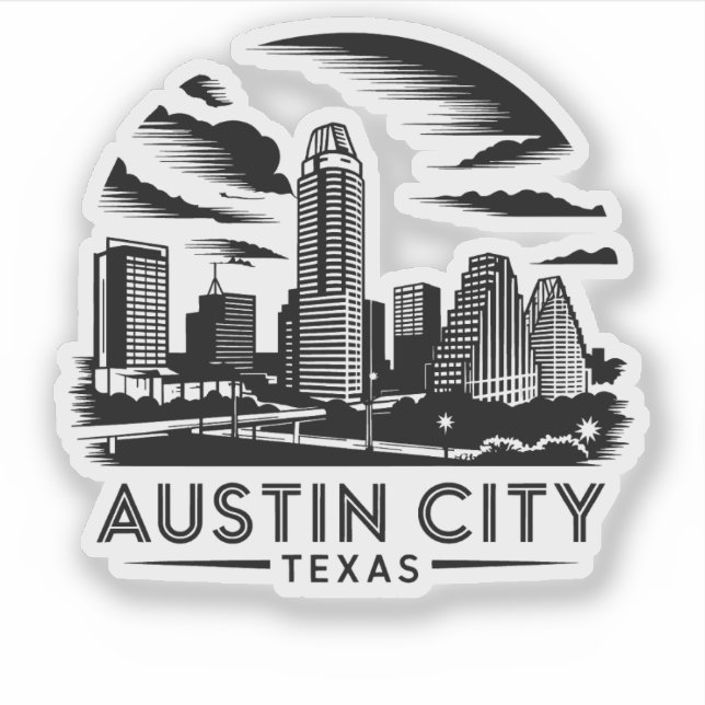 Sticker Austin City Texas USA (Devant)