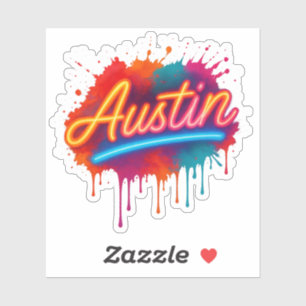 Sticker Austin Neon Street Art & Poster Design