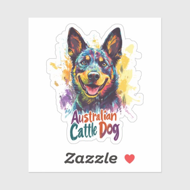 Sticker Australian Cattle Dog (Feuille)