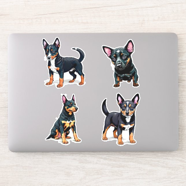 Sticker Australian Kelpie dessin animé de chiot mignon (Ordinateur)