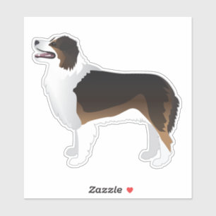 Sticker Australian Shepherd Chien race Vue latérale Silhou