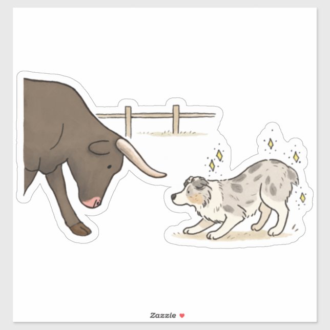 Sticker Australian Shepherd - Troupeau (Feuille)